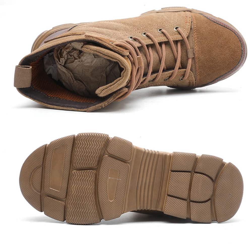 Mens Steel Toe Work Boots Indestructible Safety Boots Durable Desert Work Shoes 4