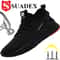 Steel Toe Cap Work Boots For Men AntiSmashing Puncture Proof Construction Shoes NonSlip Breathable