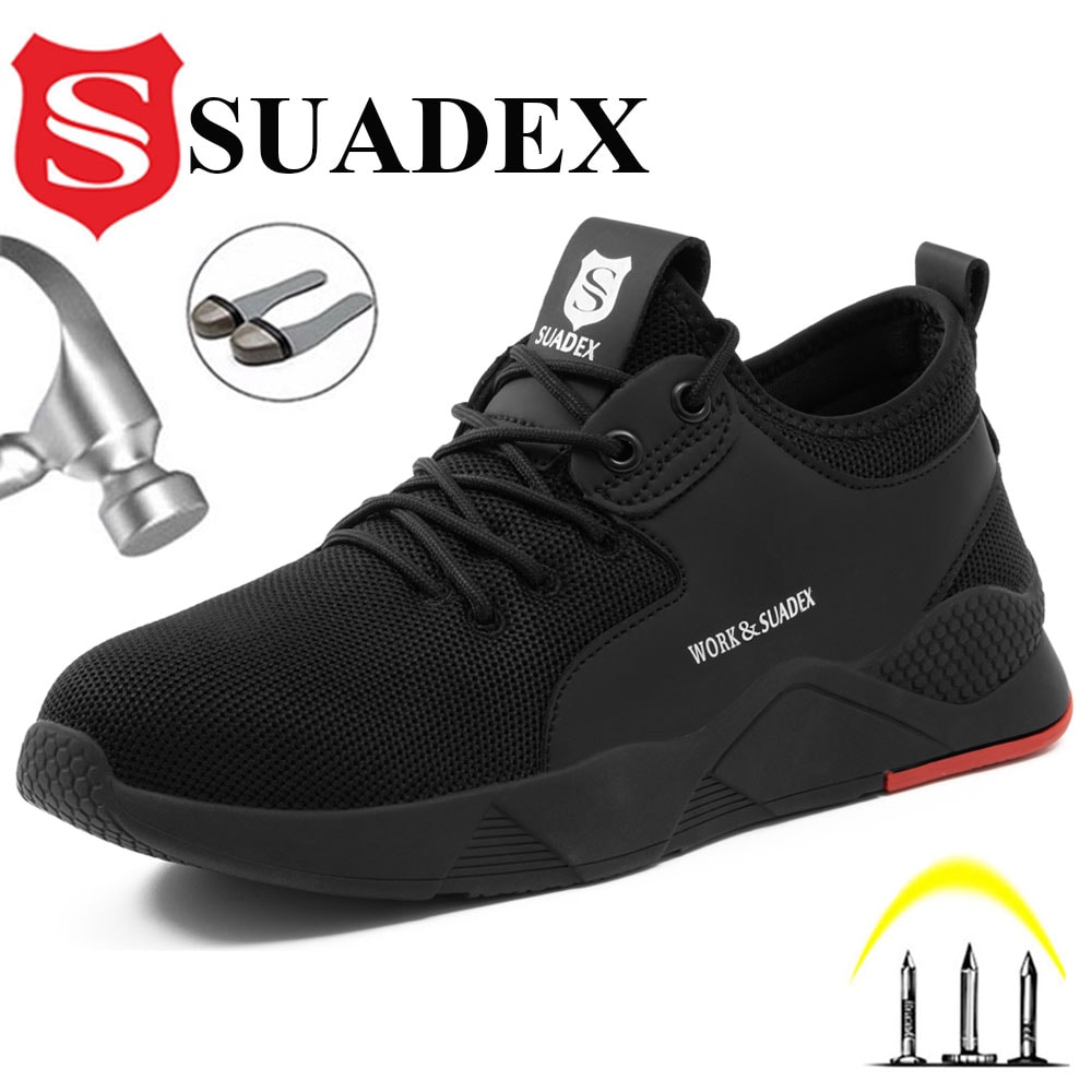 Steel Toe Cap Work Boots For Men AntiSmashing Puncture Proof Construction Shoes NonSlip Breathable