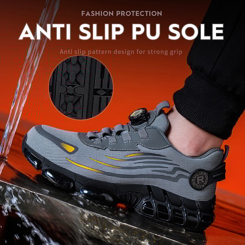 Fashion Men Safety Sport Shoes Antismash Antipuncture Security Protective Boots Rotating Button Saf 3