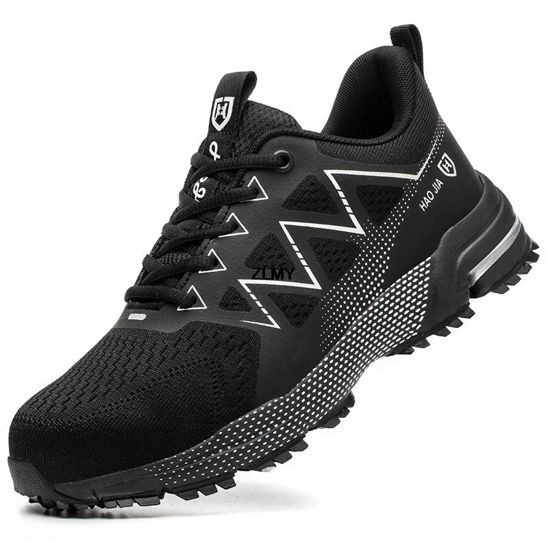 Puncture Proof Steel Toe Sneakers For Men Antismash Safety Boots Work Shoes Breathable Construction