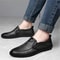 Fashion Summer Men's Leather Shoes, Slip on Casual Loafers, Soft Driving Shoes, Breathable Comfort Shoes for Men
