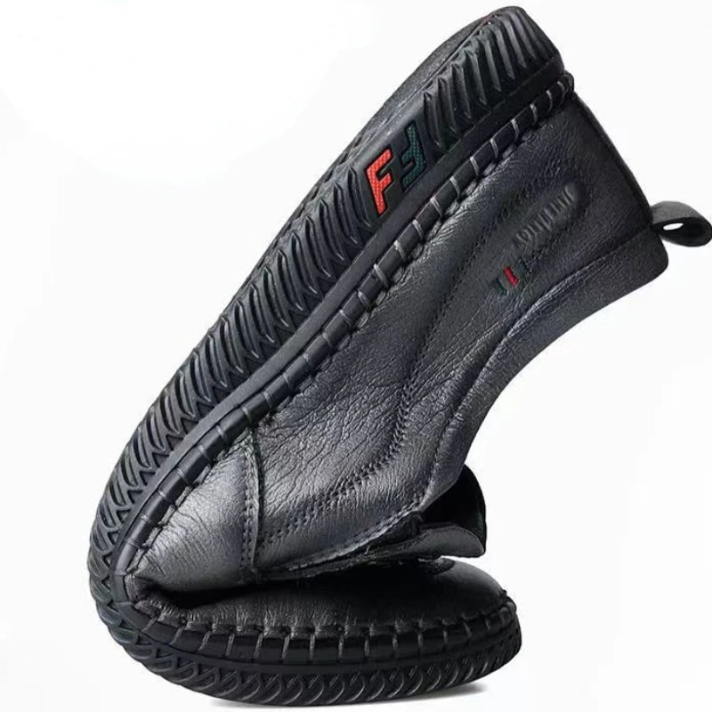 Fashion Summer Men's Leather Shoes, Slip on Casual Loafers, Soft Driving Shoes, Breathable Comfort Shoes for Men