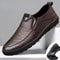 Fashion Summer Men's Leather Shoes, Slip on Casual Loafers, Soft Driving Shoes, Breathable Comfort Shoes for Men