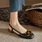 Fashion Retro Women Sandals, Elegant Low-heeled Slingback Shoes, High Quality Suede Slip on Flats, Office Ladies Sandal