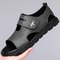 New Roman Sandals for Men, Comfortable Leather Beach Shoes, Soft Bottom Casual Shoes for Men