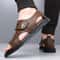 New Roman Sandals for Men, Comfortable Leather Beach Shoes, Soft Bottom Casual Shoes for Men