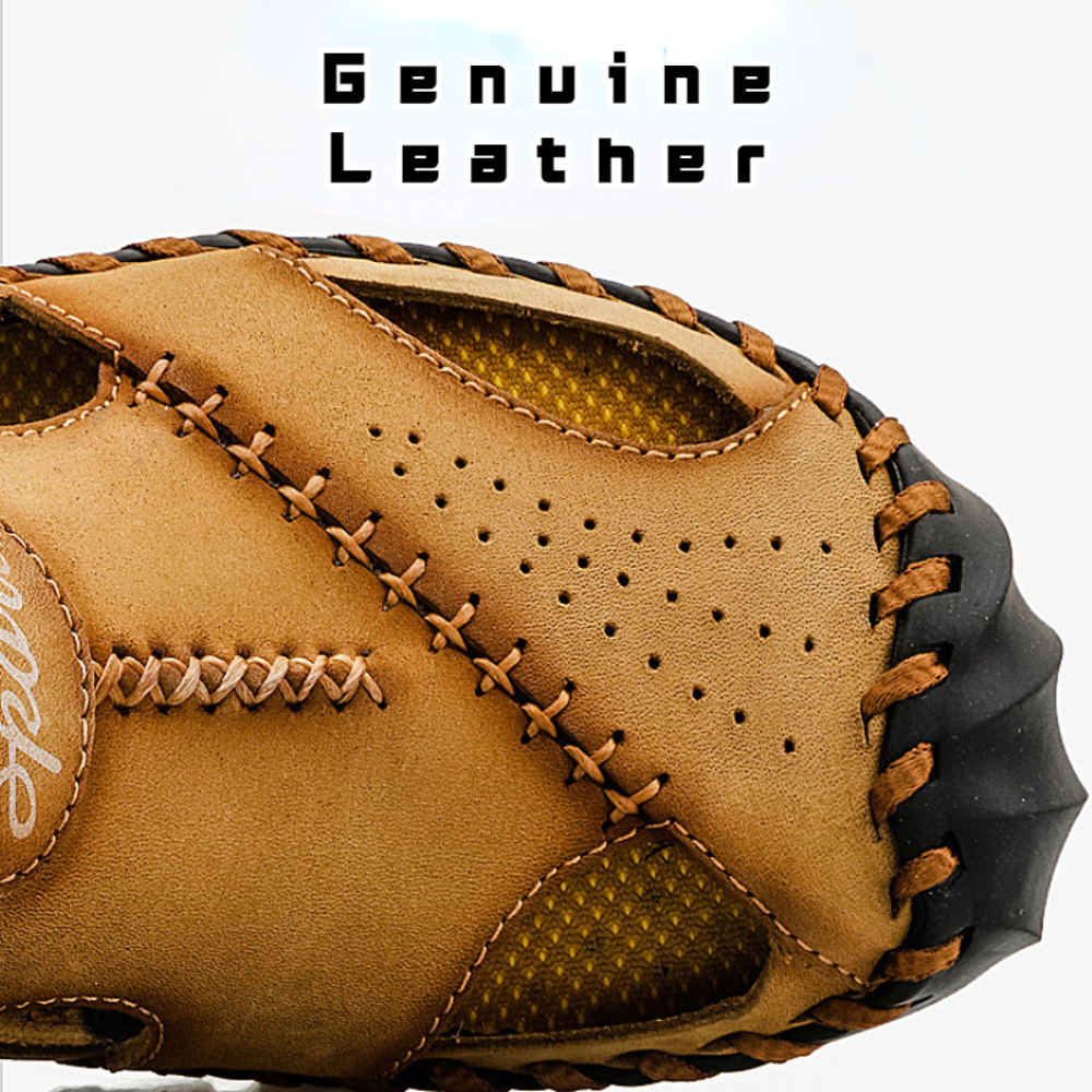 High Quality Genuine Leather Mens Sandals Summer Outdoor Beach Shoes Soft Comfortable Slippers For 3