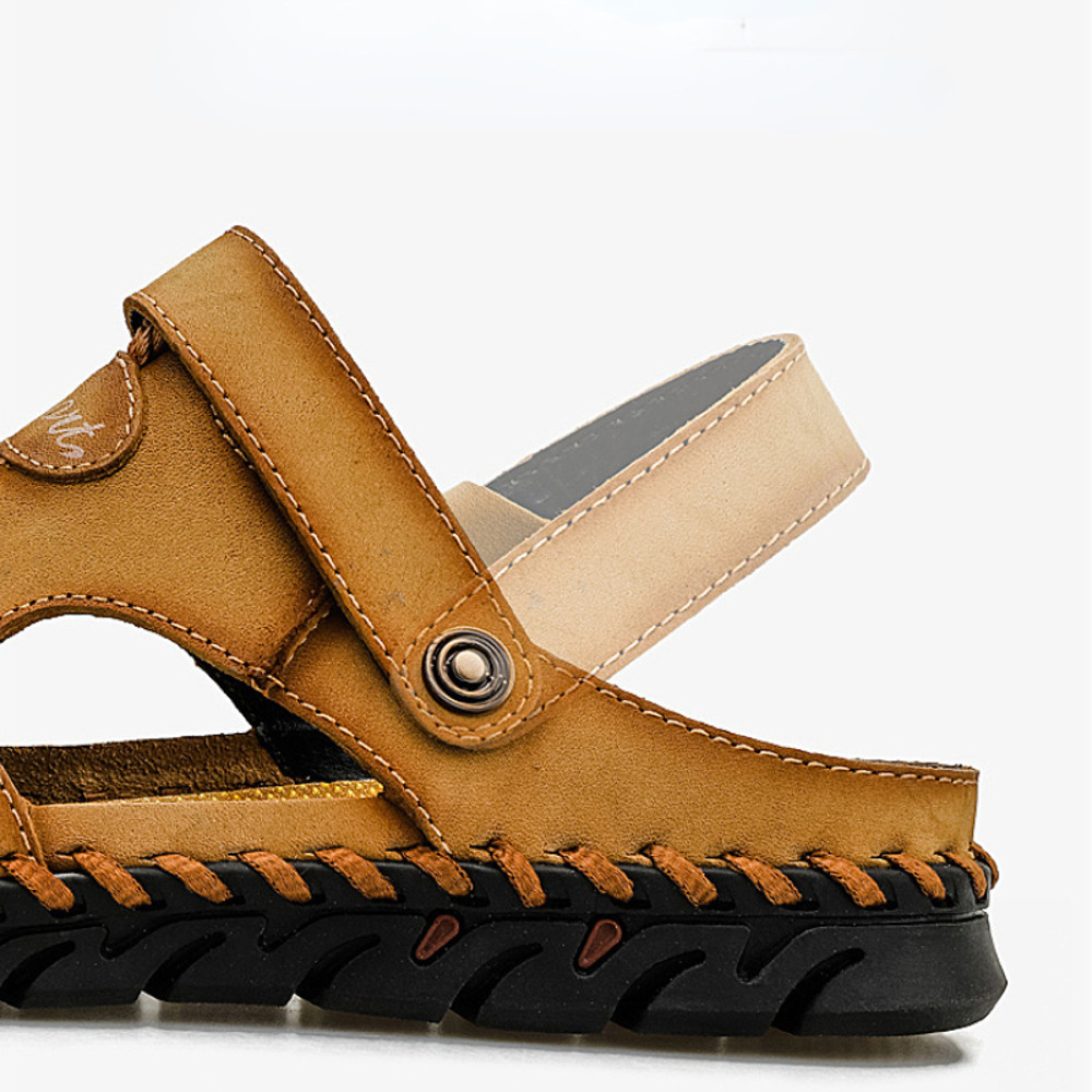 High Quality Genuine Leather Mens Sandals Summer Outdoor Beach Shoes Soft Comfortable Slippers For 4