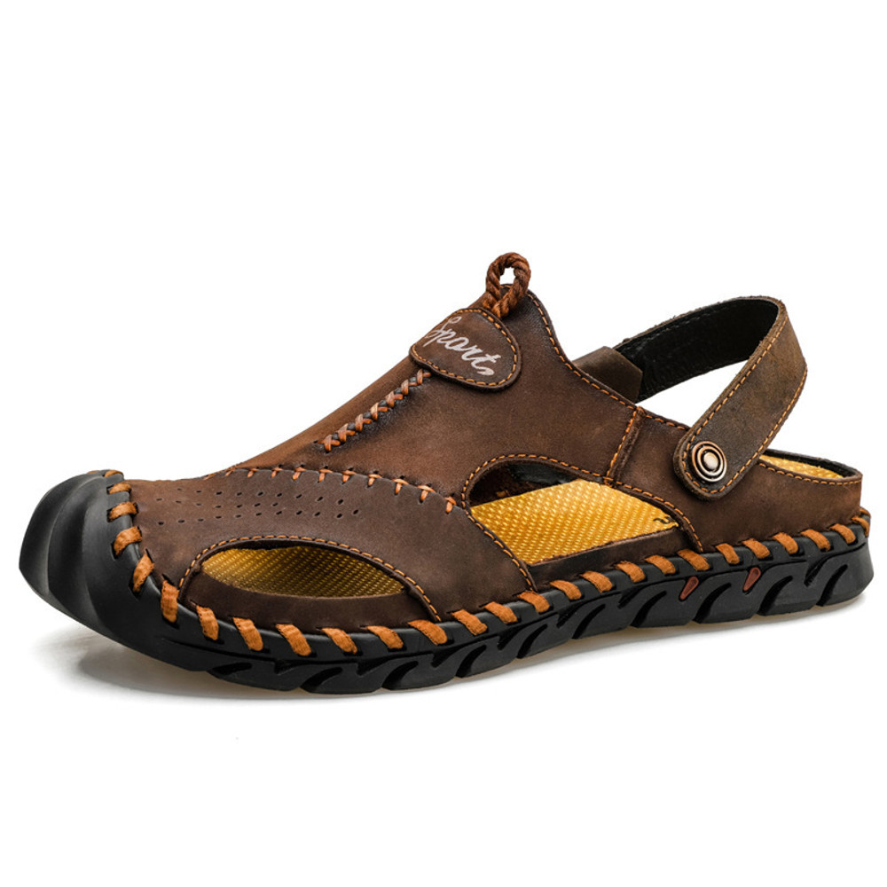 High Quality Genuine Leather Mens Sandals Summer Outdoor Beach Shoes Soft Comfortable Slippers For 7