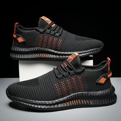men sneakers lace-up, fashion lightweight walking shoes, comfortable running shoes, brand mesh men casual