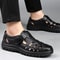 Fashionable Hollow Out Leather Shoes For Men Luxury Casual Summer Sandals High Quality Breathable M 3