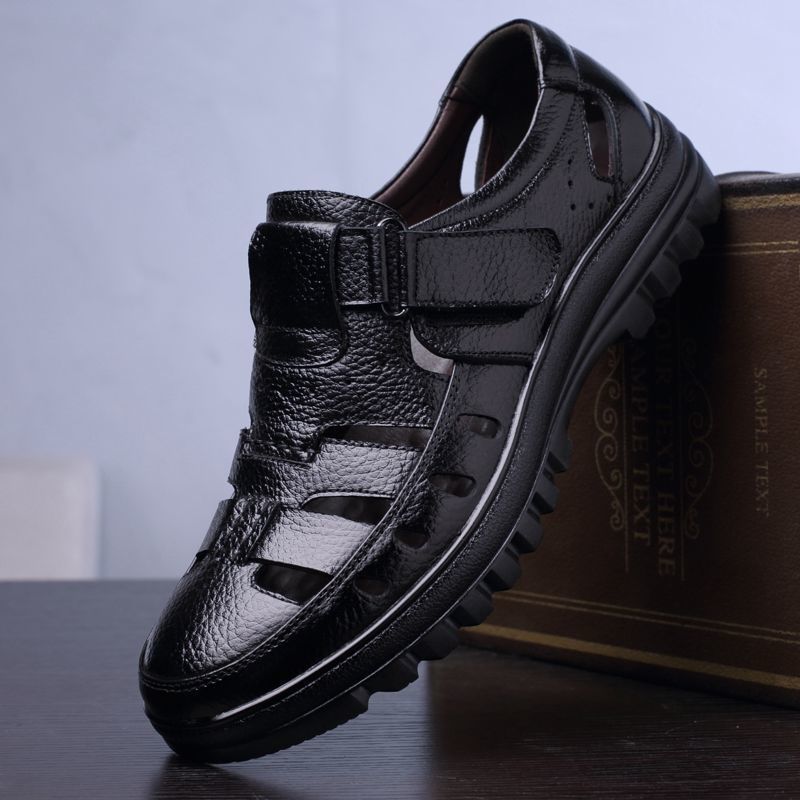 Fashionable Hollow Out Leather Shoes For Men Luxury Casual Summer Sandals High Quality Breathable M 7