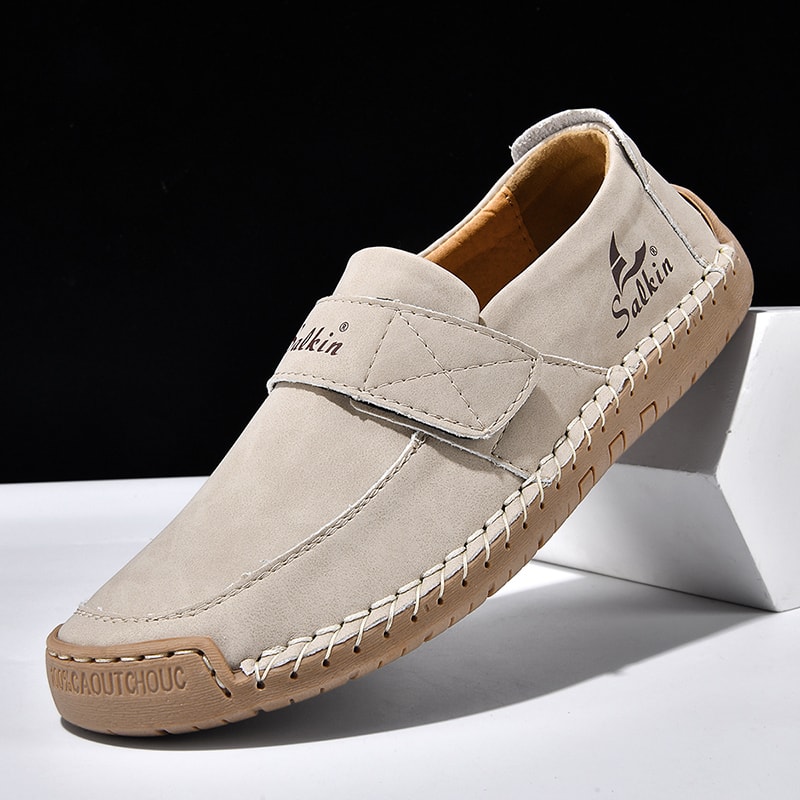 Lightweight Men's Slip On Loafers Soft Leather Non Slip Casual Driving Shoes Fashion Sneakers