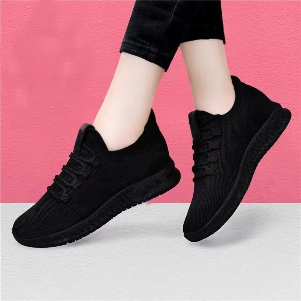 Breathable Round Toe Sneakers for Women Spring Summer Casual Comfortable Thick Sole Sports Shoes