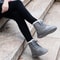New Autumn And Winter Fashion Womens Short Boots Casual Comfortable Plus Velvet Warm Solid Color Cr 3