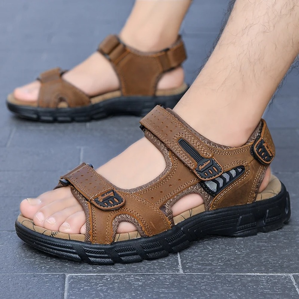 Genuine Leather Sandals Men Summer Outdoor Casual Lightweight Fashion 5