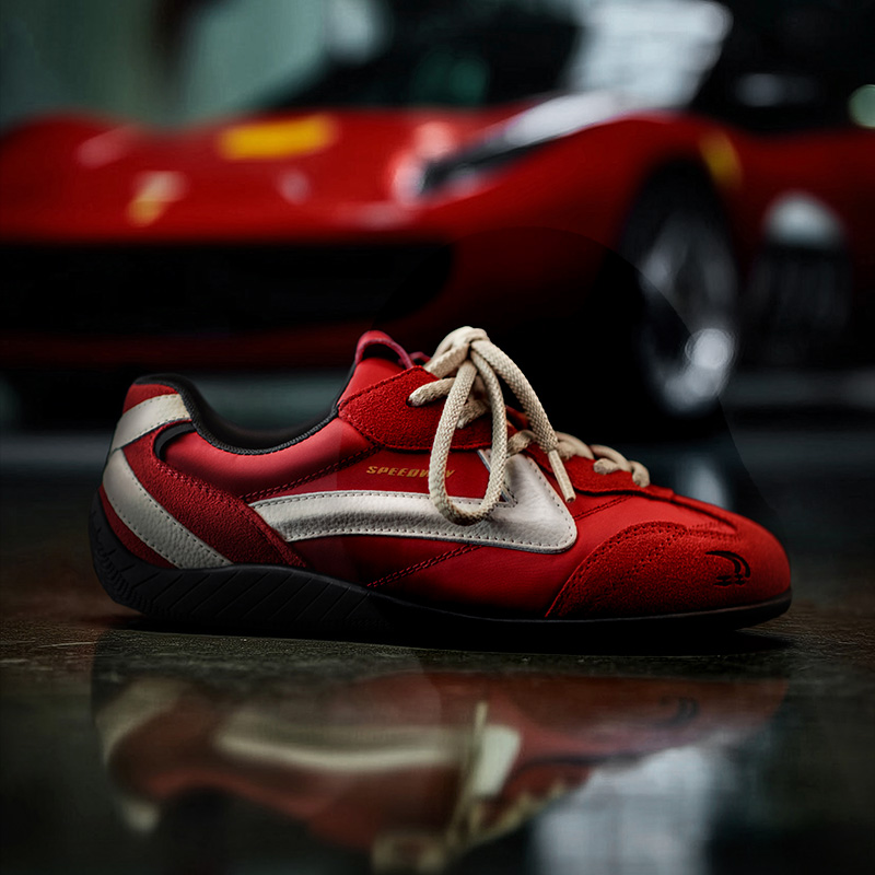 Maden Vintage Patchwork Red Racing Sneakers LaceUp Sporty Unisex Breathable Summer Thin Sole Casual 3