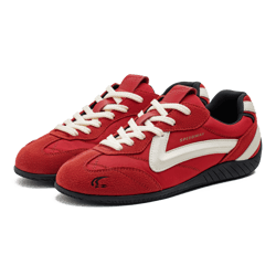 maden vintage patchwork red racing sneakers lace-up sporty unisex breathable summer thin sole casual trainers shoes