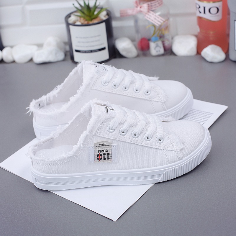 Low Top Denim Sneakers Lace-Up Canvas Sneakers for Women Spring Summer