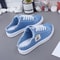 Low Top Denim Sneakers Lace-Up Canvas Sneakers for Women Spring Summer