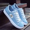 Low Top Denim Sneakers Lace-Up Canvas Sneakers for Women Spring Summer