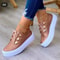 Women Shoes Summer Fashion Round Toe Platform Lace Up Flats Casual SneakersSlip On Tennis Shoes 3