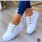 Women Shoes Summer Fashion Round Toe Platform Lace Up Flats Casual SneakersSlip On Tennis Shoes 2