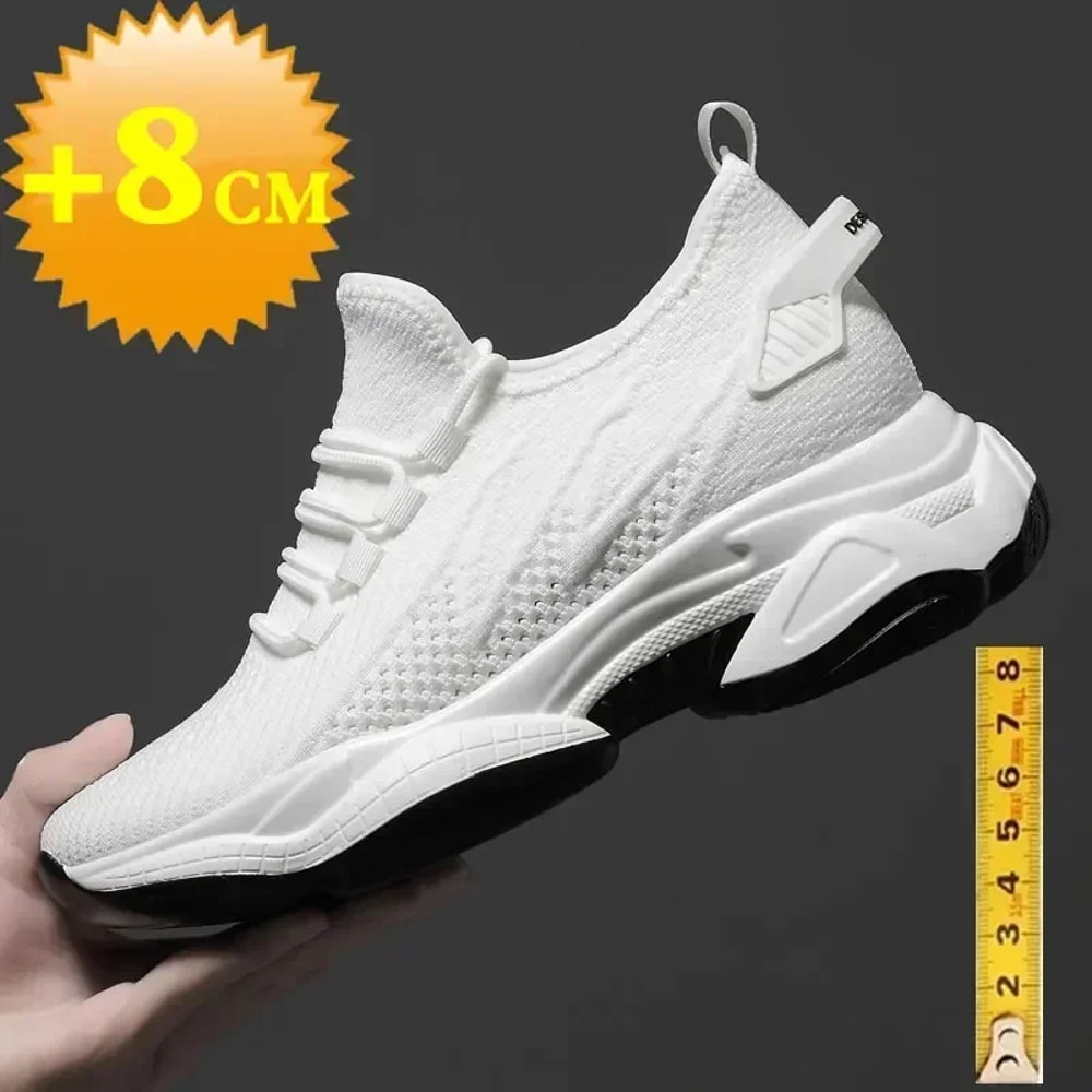 Mens Heightening Sneakers Casual Breathable Elevator Shoes Summer Height Increase Shoes 1