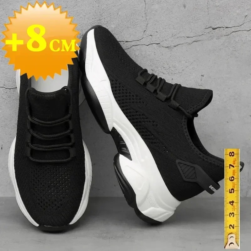 Mens Heightening Sneakers Casual Breathable Elevator Shoes Summer Height Increase Shoes 2