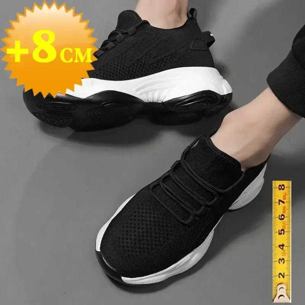 Mens Heightening Sneakers Casual Breathable Elevator Shoes Summer Height Increase Shoes 4
