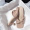 New Fashion Summer Handmade Women Shoes High Heels Square Open Toe Slippers Apricot Off White 3