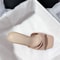 New Fashion Summer Handmade Women Shoes High Heels Square Open Toe Slippers Apricot Off White 4