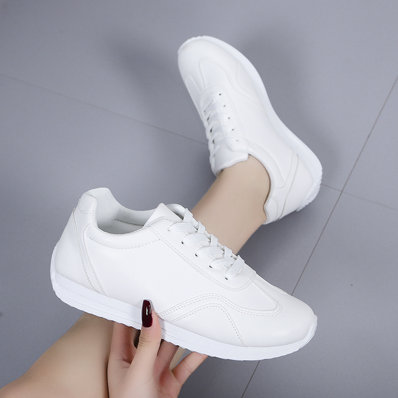 Comfortable White Leather Sneakers Casual Sports Fashion Shoes For School Tennis Vulcanized Spring 0