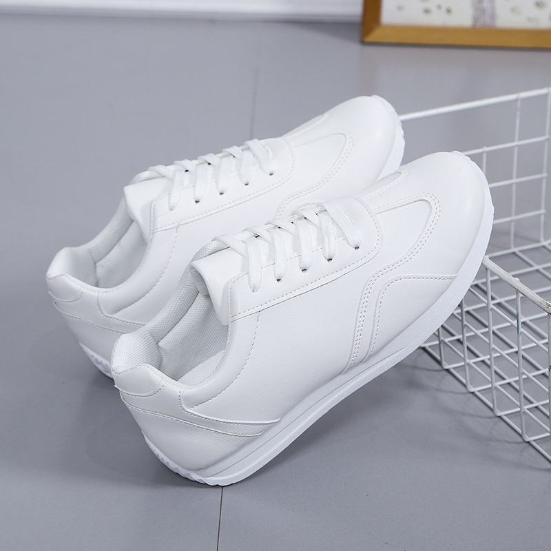Comfortable White Leather Sneakers Casual Sports Fashion Shoes For School Tennis Vulcanized Spring 1