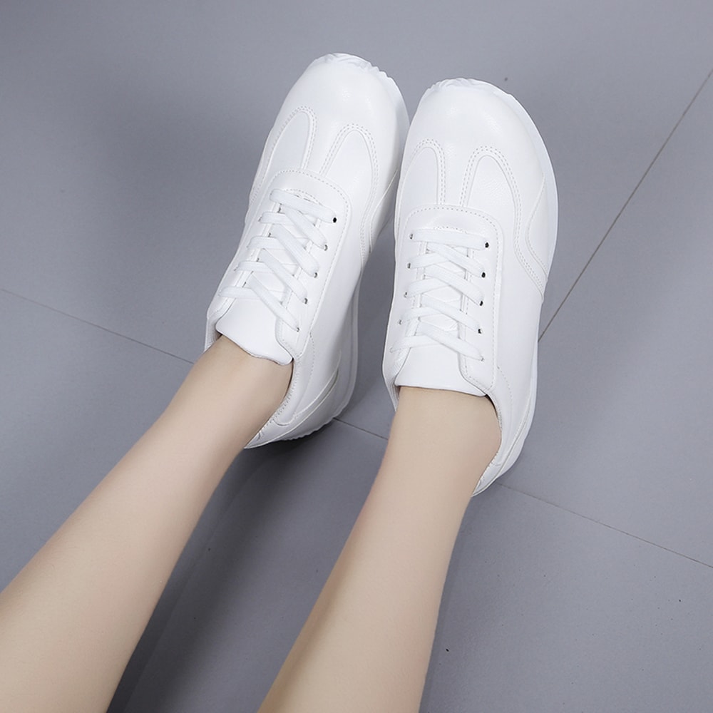 Comfortable White Leather Sneakers Casual Sports Fashion Shoes For School Tennis Vulcanized Spring 3