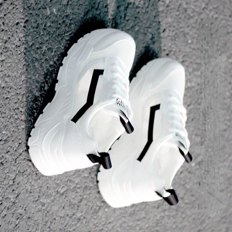 Breathable Mesh Sneakers Womens Casual Shoes Comfortable White Flat Vulcanized Shoes 7