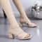 New Summer Sandals With Thick Heel Square Head Solid Color Highheeled Womens Slippers For Outer Wea 4