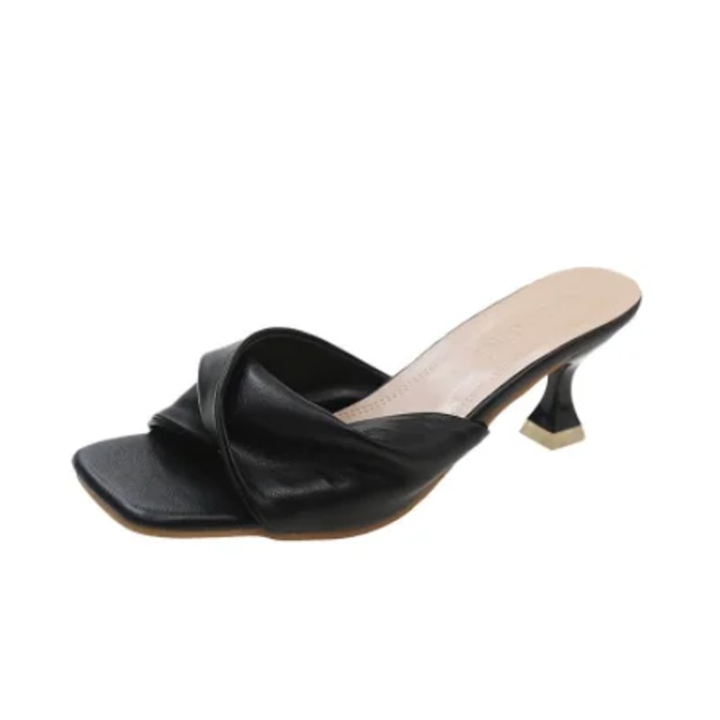 Stylish Womens Slippers For Summer Shallow Slippers With Med Heels Fashionable Outdoor Sandals For 8