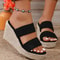 Women Peep High Wedges Heel Slippers Platform Sandals Female Summer Slippers 2