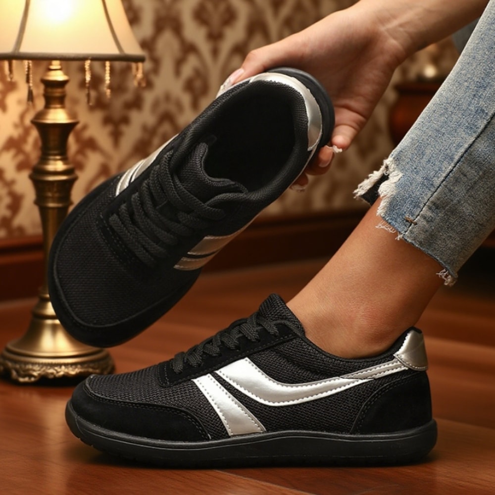 Womens Running Shoes Fashionable Canvas Sneakers Barefoot Casual Mesh Breathable Wide Last Flat Boa 4