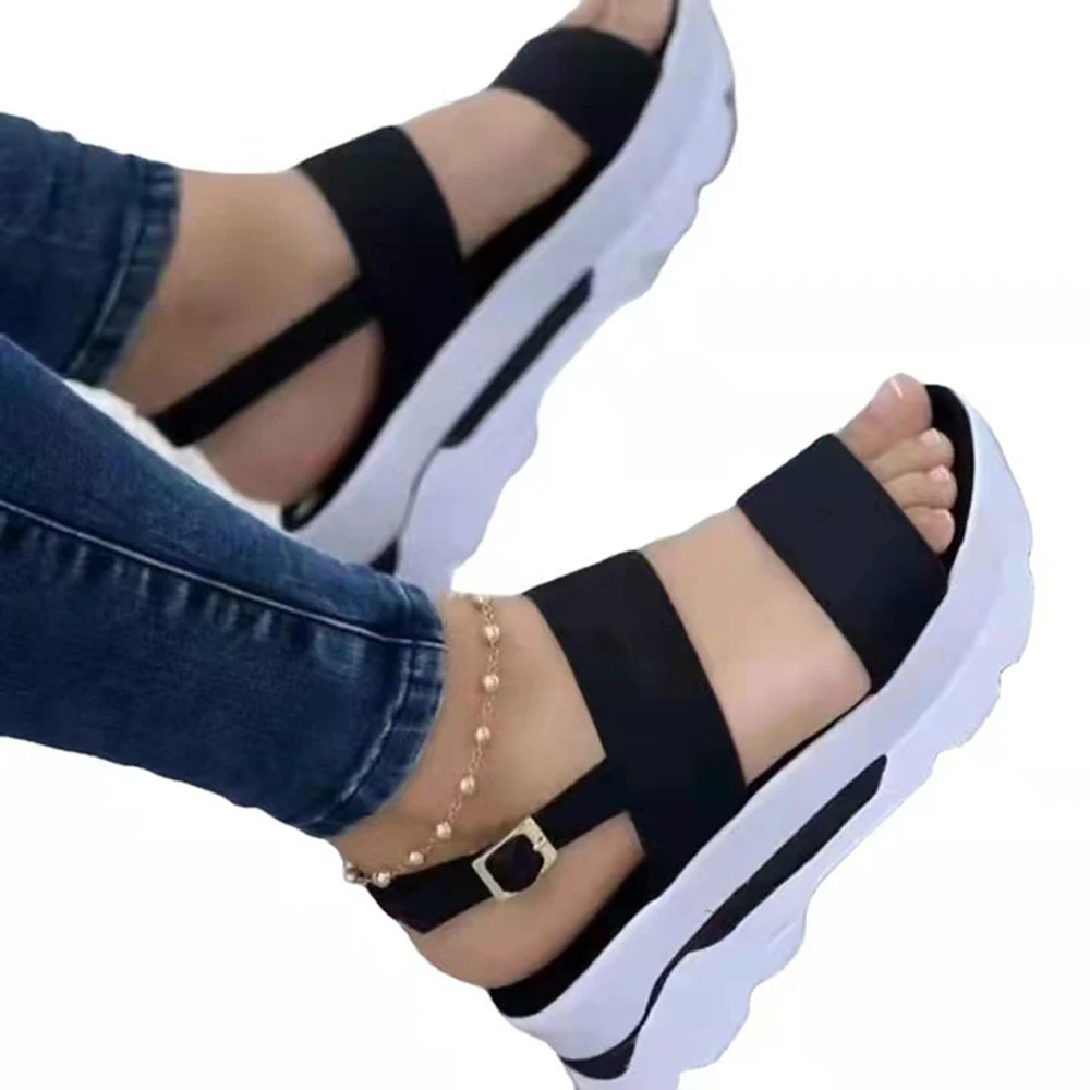 New Womens Wedges Sandals Low Platform Heeled Shoes Summer Fashion Footwear 8