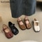 Casual Soft Leather Mary Jane Shoes Autumn Fashion Split Toe Flat Heel Laofer Shoes For Women Comfo 0