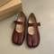 Casual Soft Leather Mary Jane Shoes Autumn Fashion Split Toe Flat Heel Laofer Shoes For Women Comfo 8
