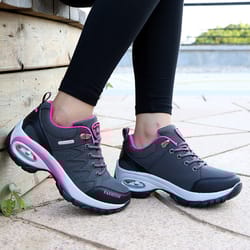 comfortable ladies sneakers breathable platform shoes fashion lace up casual boots for women outdoor footwear