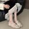Fashion Spring Lace Mary Jane Shoes Soft Sole Slip On Comfort Flats For Women 1
