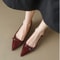 Patent Leather Slip On Pointed Toe Sandals New Summer Womens Dress Shoes Buckle Slingbacks Mid Heel 2