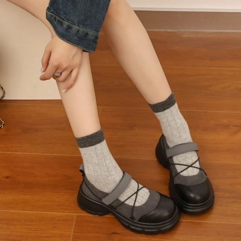 Fashion Shallow Platform Sneakers For Women Autumn Chunky Mary Jane Butterflyknot Casual Flats Outd 1