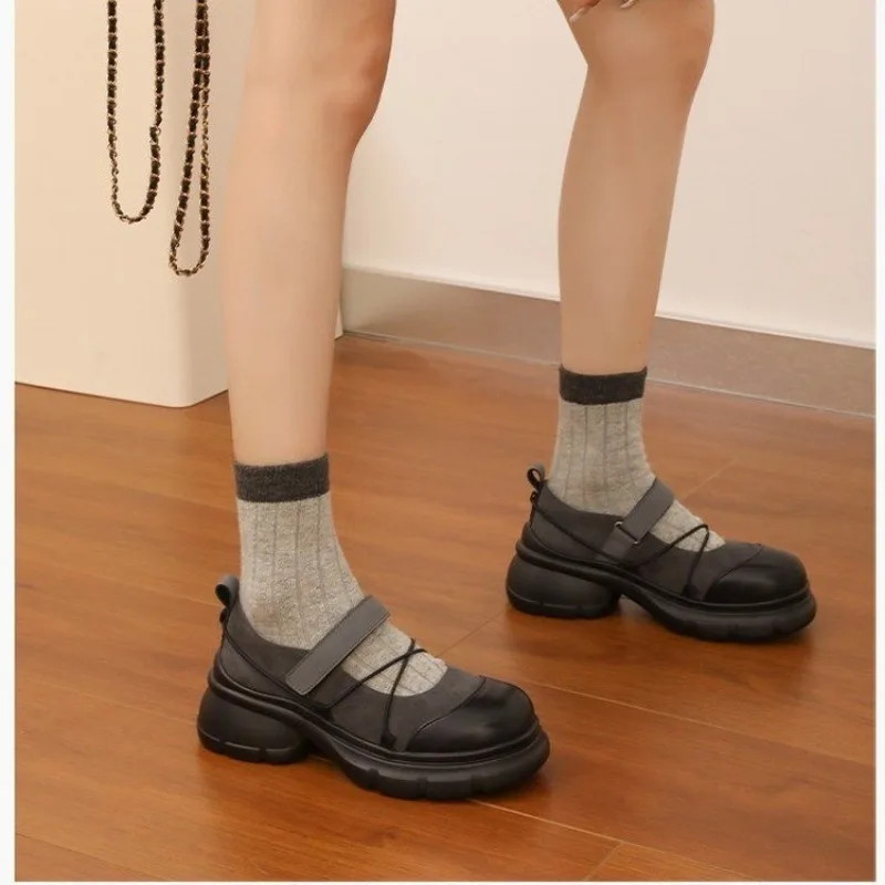 Fashion Shallow Platform Sneakers For Women Autumn Chunky Mary Jane Butterflyknot Casual Flats Outd 4