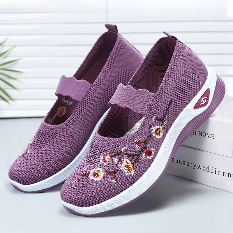 Ladies Casual Mothers Shoes SlipOn Mesh Shoes New Summer LowCut Sneakers For Women 1